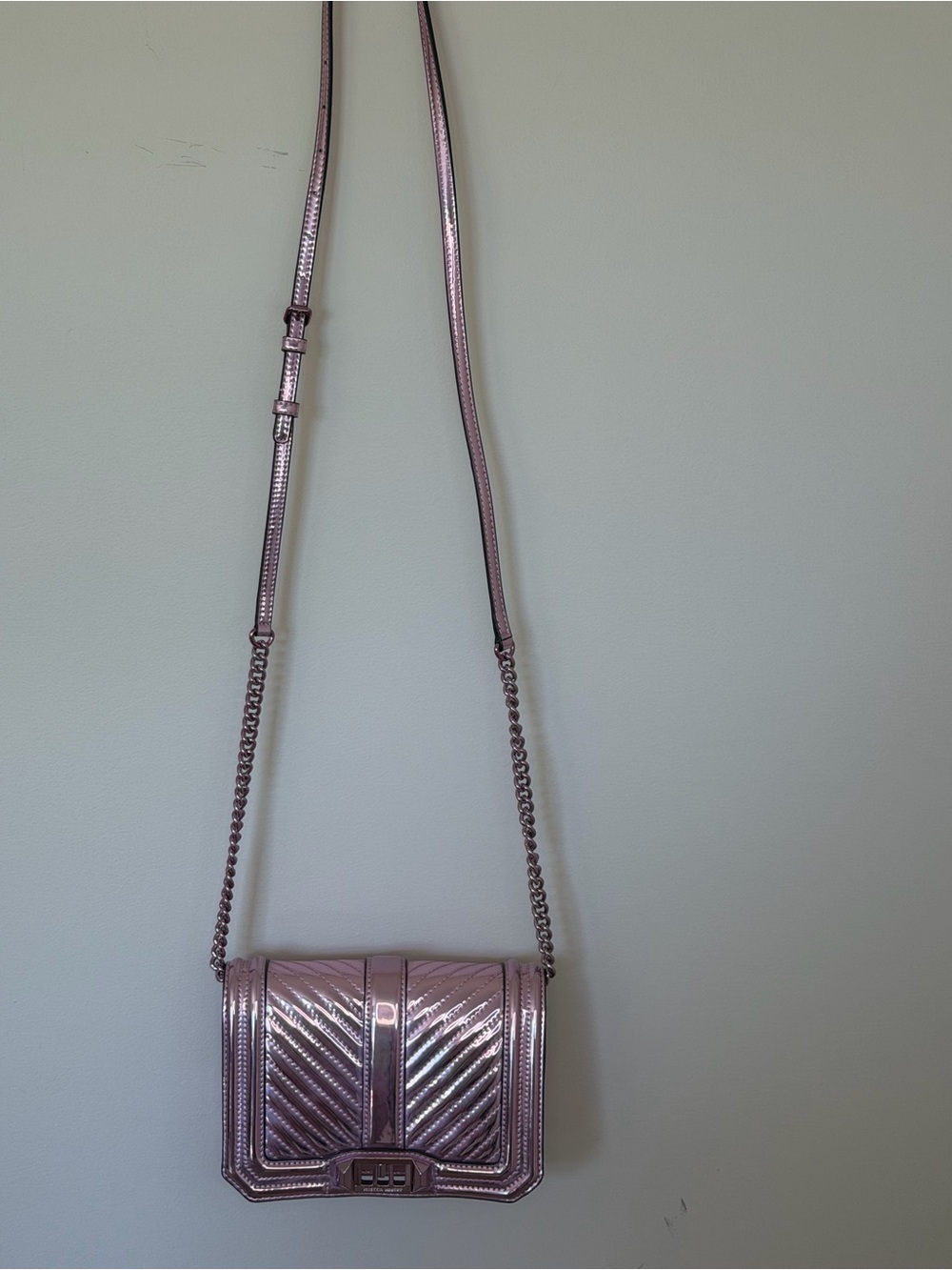 Rebecca Minkoff Metallic Pink Crossbody Shoulder Bag